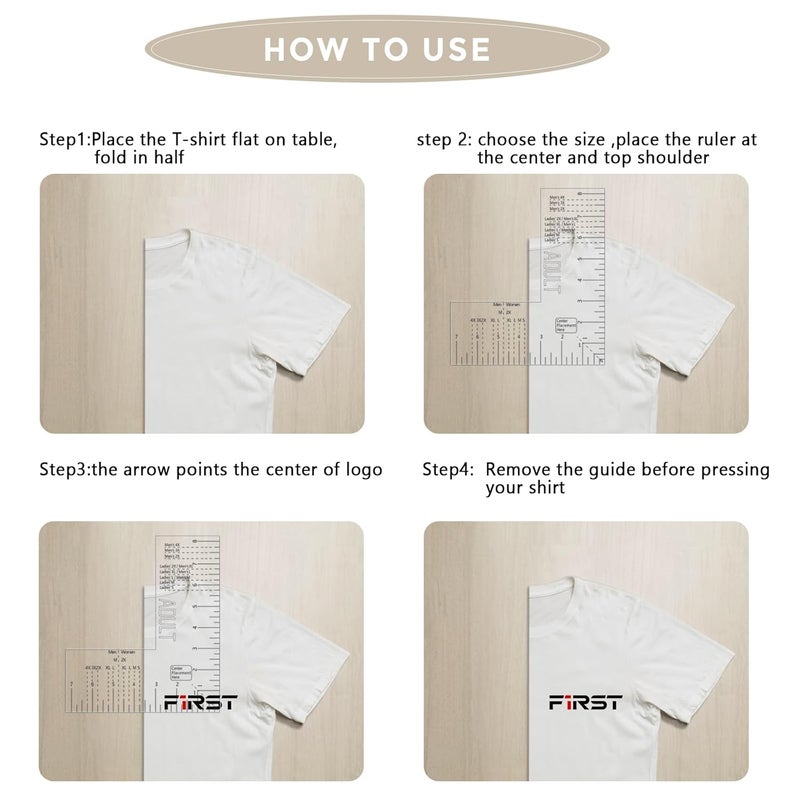 Colini Left Chest Logo Placement Tool for Heat Press, Embroidery Placement Ruler, Acrylic Tshirt Ruler for Pocket Prints - Image 2